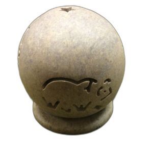 Tan Bear Pine Tree Star Candle Votive Holder